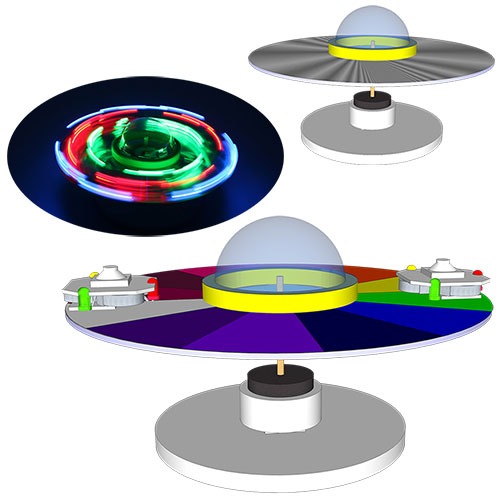 [자람사이언스] 뉴 자기부상 회전 UFO(일반형/LED형)-1인용/ (5개이상 구매가능) / 자석의힘 과학실험키트